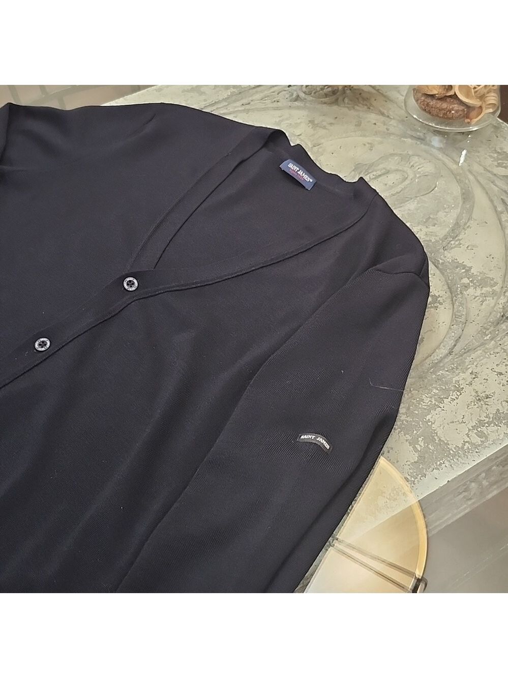 Saint James men's traditional Cardigan 'Guingamp' luxury Wool like new $324 xxl - Picture 7 of 16